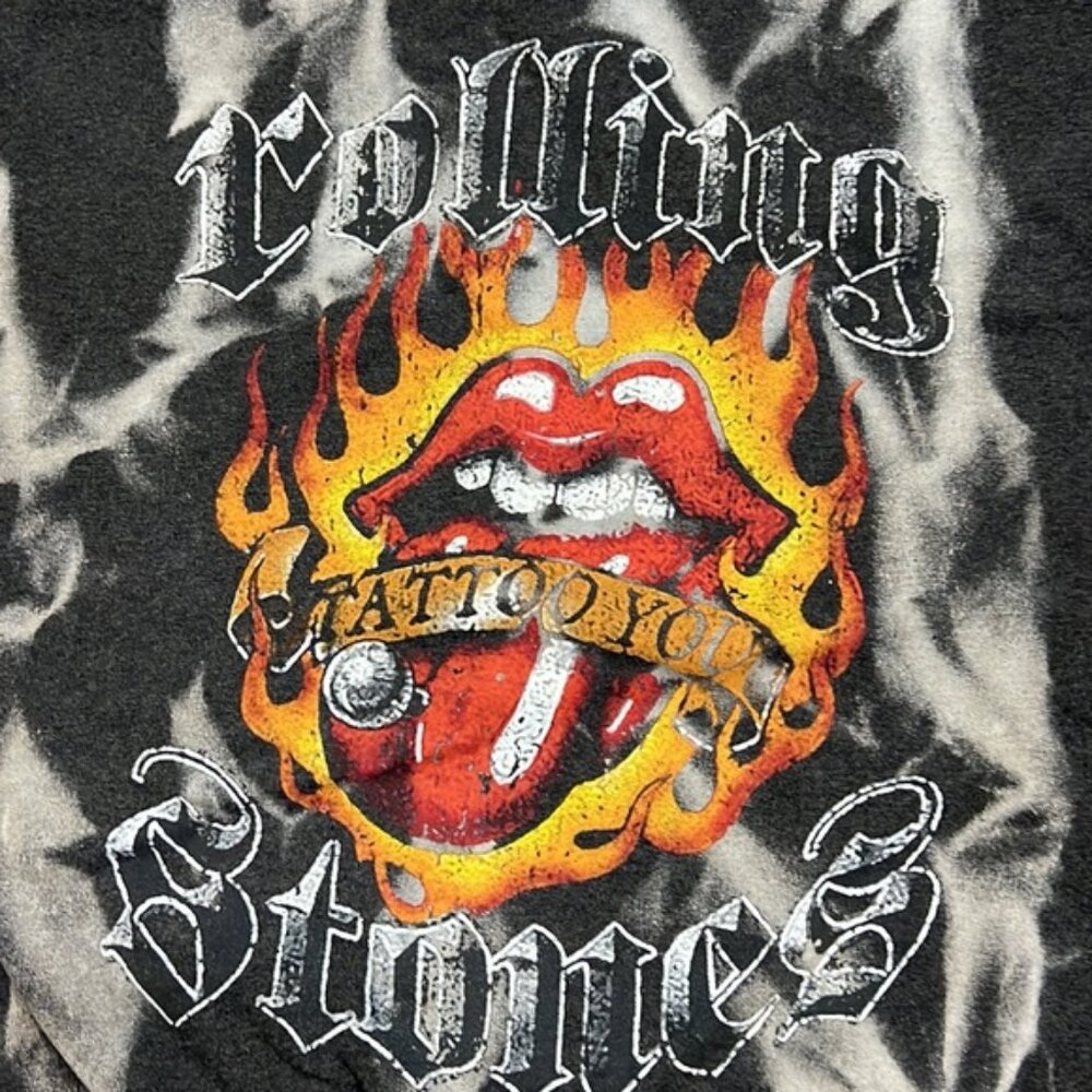 The Rolling Stones Tattoo You Fire Black Tie Dye Crewneck Sweatshirt size M